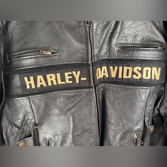 HARLEY DAVIDSON Men’s Passing Link GENUINE LEATHER Motorcycle Jacket Coat NOTES - Picture 4 of 16